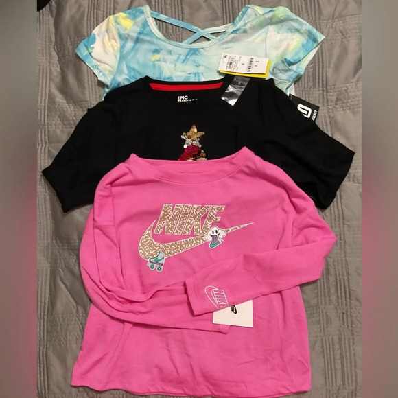 Nike, Epic Threads, Ideology Girls Long And Short Sleeve Tees Bundle Size 6 - Picture 1 of 5